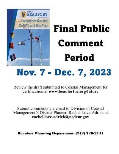 CAMA Public Comment Period Open Nov. 7-Dec. 7