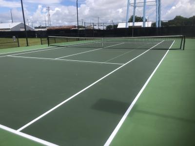 Freshly resurfaced tennis court - July 2023