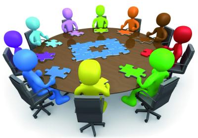 Steering Committee image of people around a table