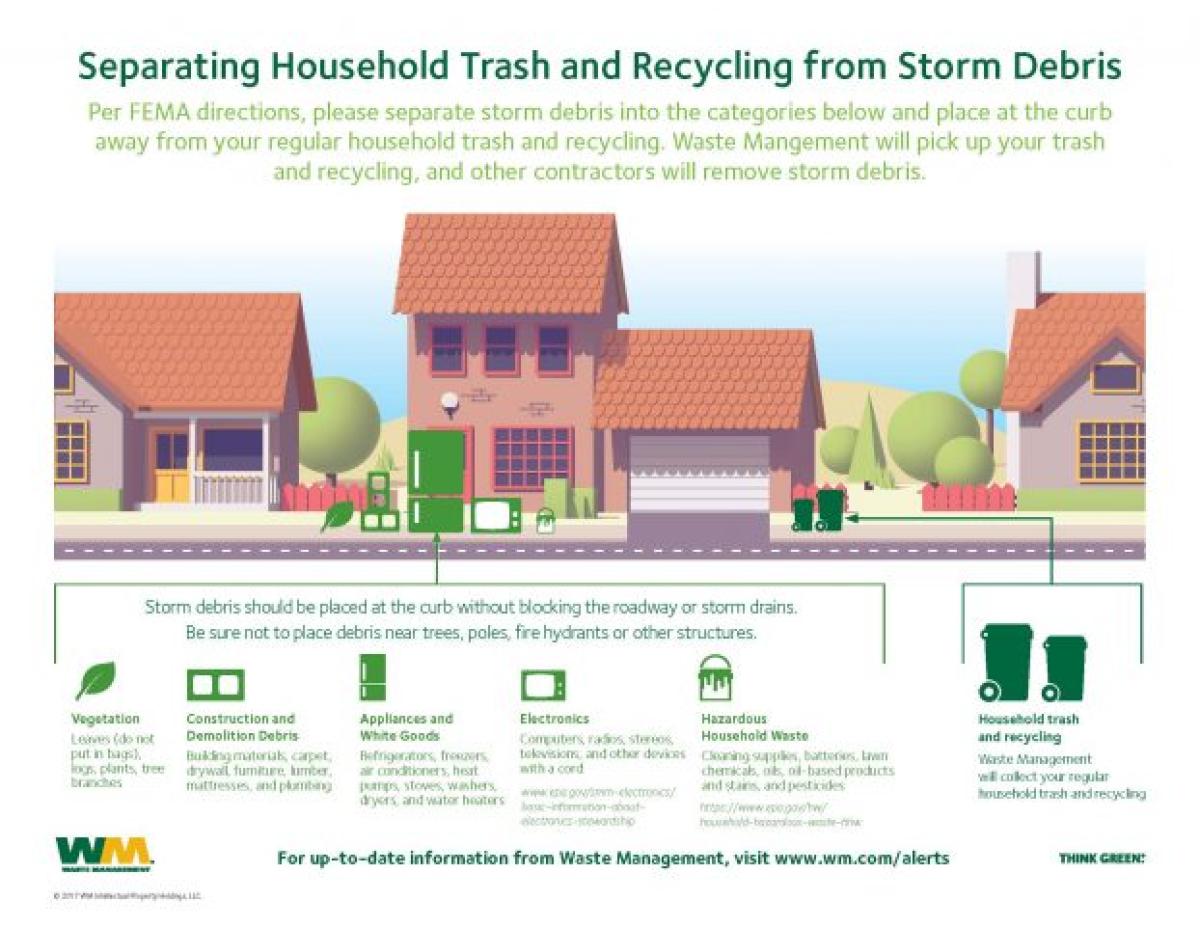 Infographic Showing how to sort debris after a storm