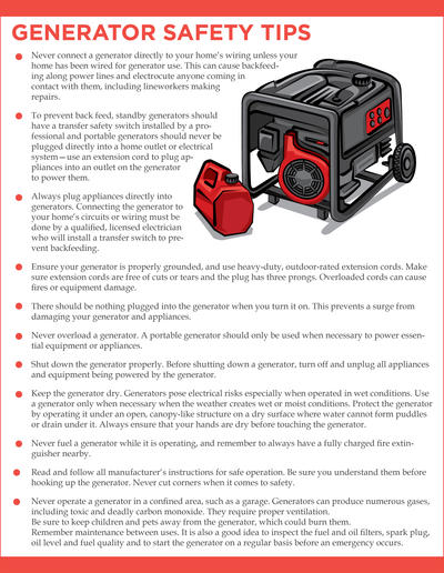 Generator Safety Tips