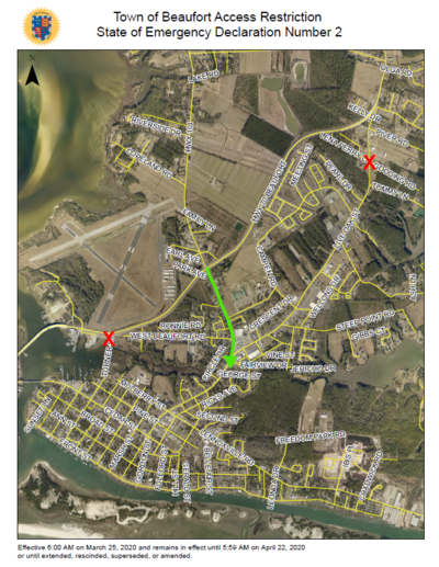 Map showing road closures and single point of access via Hwy 101 