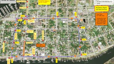 Turner St ﻿Traffic Control Road Closure/Detour Plan